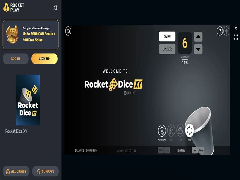 Crypto casino Rocketplay - Play online game Dice at casino