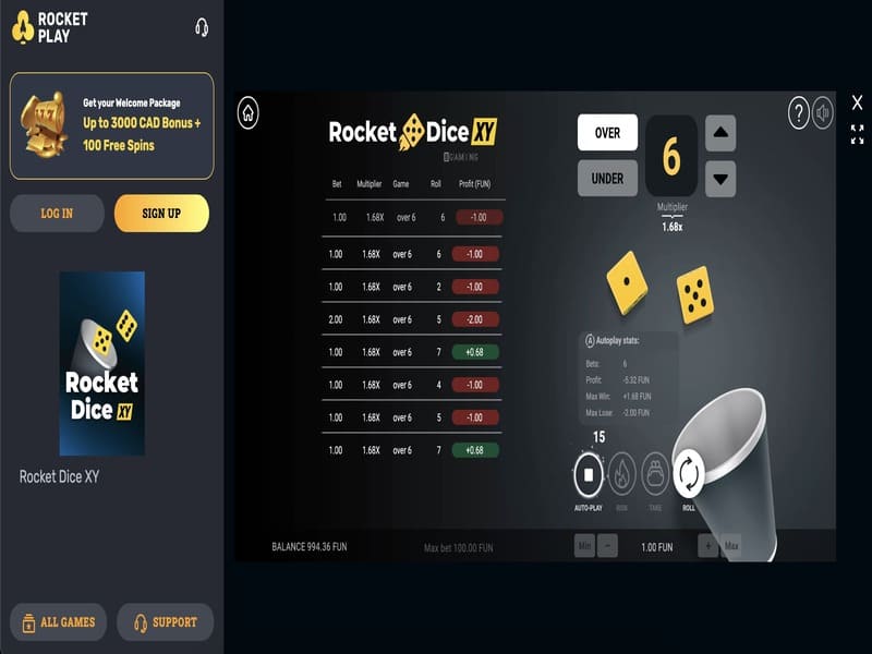 Rocketplay online Casino dice